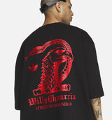 Chavarria Dark Rose Mens Short Sleeve Shirt - Black