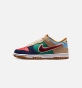 Dunk Low Grade School Lifestyle Shoe - Midnight Navy/Green Noise/Linen/Speed Red