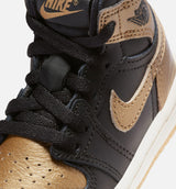 Air Jordan 1 Retro High OG Black and Gold Infant Toddler Lifestyle Shoe - Black/Metallic Gold/Sail