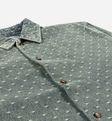 Dobby Button Up Mens Short Sleeve Shirt - Blue