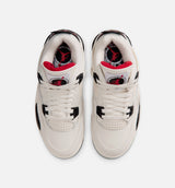 Air Jordan 4 Retro Flight Club Grade School Lifestyle Shoe - Sail/Black/University Red