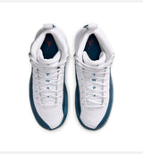 Air Jordan 12 Retro French Blue Grade School Lifestyle Shoe - White/French Blue/Metallic Silver/Varsity Red