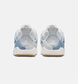 Air Jordan 4 Retro Worn Blue Infant Toddler Lifestyle Shoe - Sail/Worn Blue/Metallic Gold