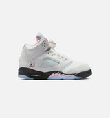 Air Jordan 5 Retro Medium Soft Pink Grade School Lifestyle Shoe - White/Medium Soft Pink/Black Free Shipping