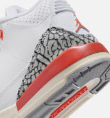 Air Jordan 3 Retro Georgia Peach Preschool Lifestyle Shoe - White/Cosmic Clay/Sail/Cement Grey
