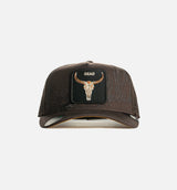 Badlands Skull Trucker Snapback Mens Hat - Brown/Black