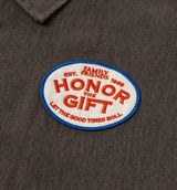 Twill Full Zip Mens Short Sleeve Shirt - Black