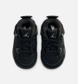 Air Jordan 4 Retro Black Cat Infant Toddler Lifestyle Shoe - Black/Black/Light/Graphite