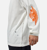 Rare Air Washed 85 Mens Long Sleeve - Sail/Brilliant Orange