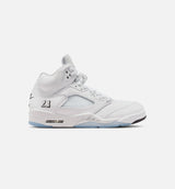 Air Jordan 5 Retro OG White Metallic Mens Lifestyle Shoe - White/Metallic Silver/Black Free Shipping