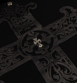 Biblical All Over Print Washed Mens Hoodie (Black/White)