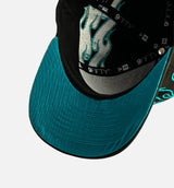San Jose Sharks Flames 9Fifty Snapback Mens Hat - Black/Teal