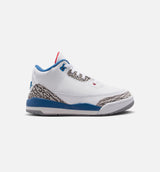 Air Jordan 3 Retro OG True Blue Preschool Lifestyle Shoe - White/Fire Red/True Blue Free Shipping