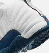 Air Jordan 12 Retro French Blue Preschool Lifestyle Shoe - White/French Blue/Metallic Silver/Varsity Red