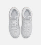 Air Jordan 1 Mid SE Grade School Lifestyle Shoe - White/Field Silver