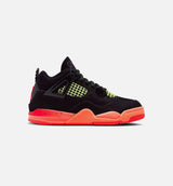 Air Jordan 4 Retro Black Infrared 23 Preschool Lifestyle Shoe - Black/Infrared 23/Bright Mango