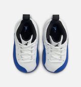 Air Jordan 12 Retro White and Game Royal Infant Toddler Lifestyle Shoe - White/Black/Game Royal