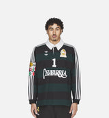 Chavarria Rugby Mens Long Sleeve Shirt - Black/Aurora Ivy