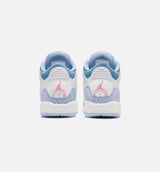 Air Jordan 3 Retro Cobalt Bliss Grade School Lifestyle Shoe - White/Cobalt Bliss/Football Grey/Pink Glow