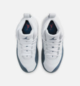 Air Jordan 12 Retro French Blue Preschool Lifestyle Shoe - White/French Blue/Metallic Silver/Varsity Red