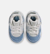 Air Jordan 4 Retro Worn Blue Infant Toddler Lifestyle Shoe - Sail/Worn Blue/Metallic Gold