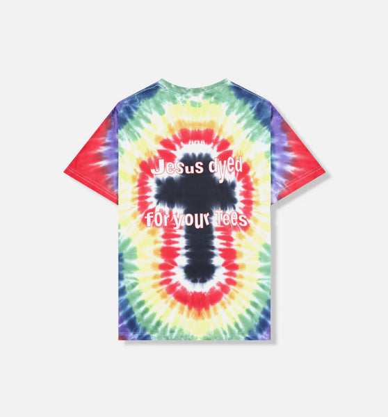 Pleasures P25SP062-HIPPIE Tie Dyed Mens Short Sleeve Shirt - Multi