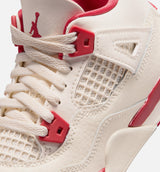 Air Jordan 4 Retro Valentines Day Preschool Lifestyle Shoe - Pale Ivory/Sierra Red/Tough Red