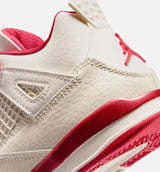 Air Jordan 4 Retro Valentines Day Preschool Lifestyle Shoe - Pale Ivory/Sierra Red/Tough Red