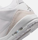Air Jordan 3 Retro White And Silver Mens Lifestyle Shoe - White/Metallic Silver Free Shipping