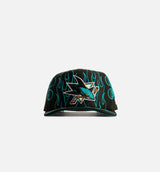 San Jose Sharks Flames 9Fifty Snapback Mens Hat - Black/Teal