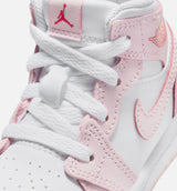 Air Jordan 1 Mid Infant Toddler Lifestyle Shoe - Pink Foam/Fire Red/White