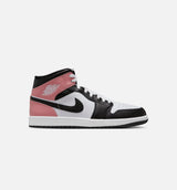 Air Jordan 1 Mid Mens Lifestyle Shoe - White/Rust Pink/Black
