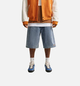 Sportswear Indigo Denim Mens Shorts - Blue Denim/Black/Safety Orange