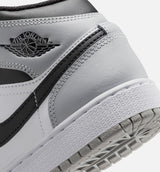 Air Jordan 1 Mid Grade School Lifestyle Shoe - White/Light Smoke Grey/Black