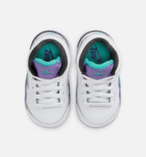 Air Jordan 5 Retro Grape Infant Toddler Lifestyle Shoe - White/New Emerald/Grape Ice/Black