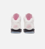 Air Jordan 5 Retro Medium Soft Pink Preschool Lifestyle Shoe - White/Soft Pink/Black Free Shipping