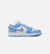Air Jordan 1 Low SE Legend Blue Patent Grade School Lifestyle Shoe - White/Legend Blue