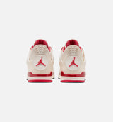 Air Jordan 4 Retro Valentines Day Preschool Lifestyle Shoe - Pale Ivory/Sierra Red/Tough Red