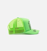 House Cat Trucker Mens Hat - Neon/Green