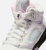 Air Jordan 5 Retro Medium Soft Pink Grade School Lifestyle Shoe - White/Medium Soft Pink/Black Free Shipping