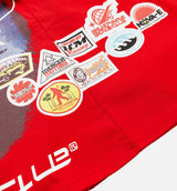 Hook Knit Mens Short Sleeve Shirt - Red