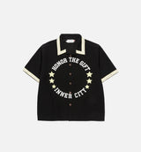 Tradition Snap Button Up Mens Short Sleeve Shirt - Black