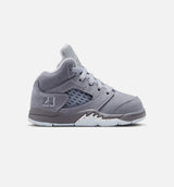 Air Jordan 5 Retro Wolf Grey Infant Toddler Lifestyle Shoe - Light Graphite/White/Wolf Grey