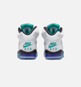 Air Jordan 5 Retro Grape Grade School Lifestyle Shoe - White/New Emerald/Grape Ice/Black