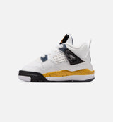 Air Jordan 4 Retro Rare Air Tour Yellow Infant Toddler Lifestyle Shoe - White/Dark Blue Grey/Black/Tour Yellow Free Shipping