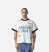 Multi Box Mens Short Sleeve Shirt - White/Black