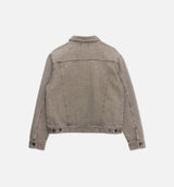 Washed Twill Trucker Mens Jacket - Taupe