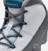 Air Jordan 9 Retro Flint Grey and French Blue Infant Toddler Lifestyle Shoe - White/French Blue/Flint Grey