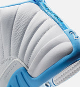 Air Jordan 12 Retro White and University Blue Grade School Lifestyle Shoe - White/University Blue/Metallic Silver