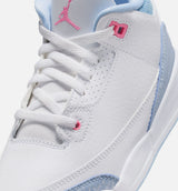 Air Jordan 3 Retro Cobalt Bliss Preschool Lifestyle Shoe - White/Cobalt Bliss/Football Grey/Pink Glow